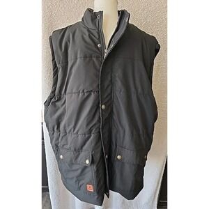 Cool Choice Puffer Vest Men's 2XL Black Full Zip & Snap Fleece Lined Pockets